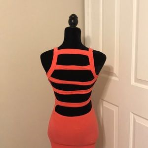 ASOS Coral Bodycon dress with back cutouts Sz 2P